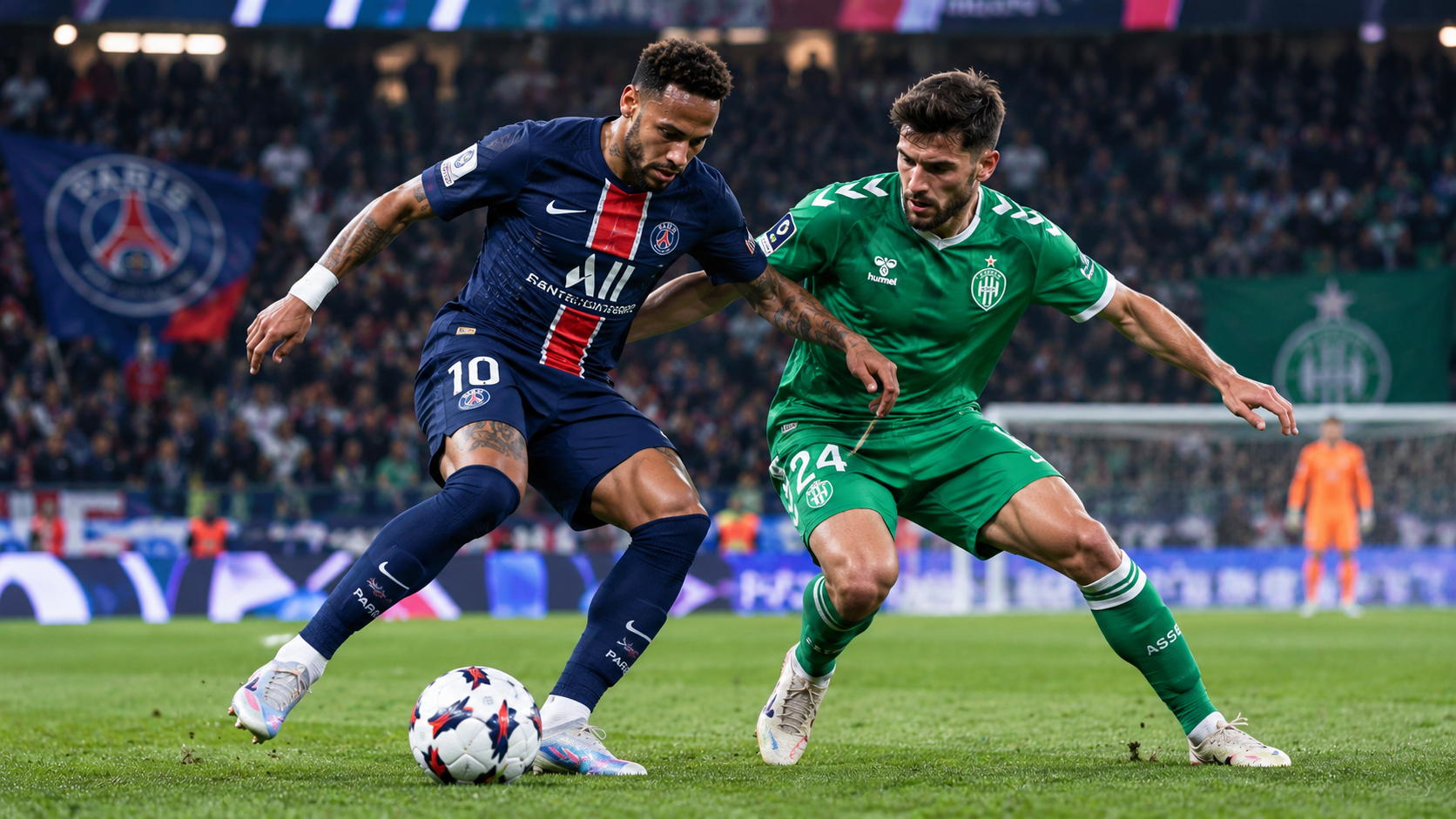 Duel intense PSG contre Saint-Étienne
