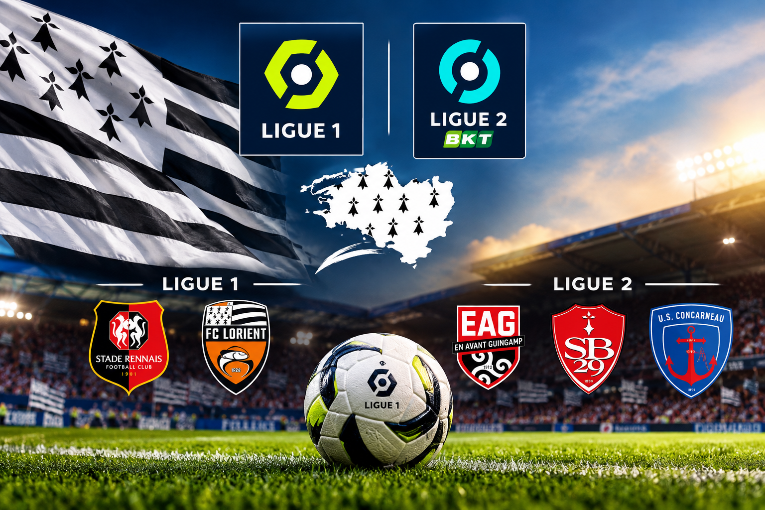 Ligue 1 et Ligue 2 les clubs de la région Bretagne